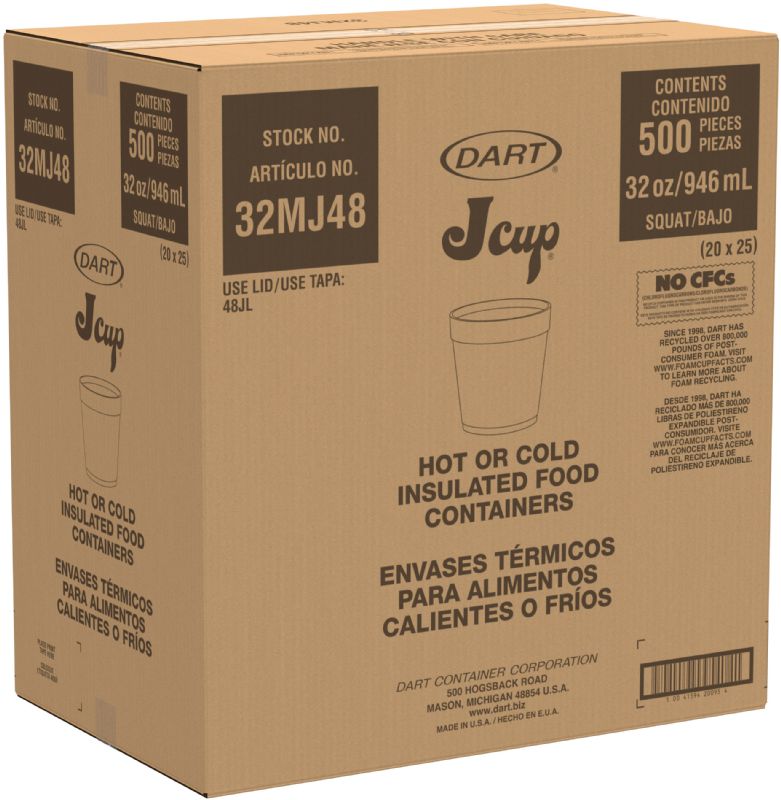 CONTAINER FOAM SQUAT 32 OZ