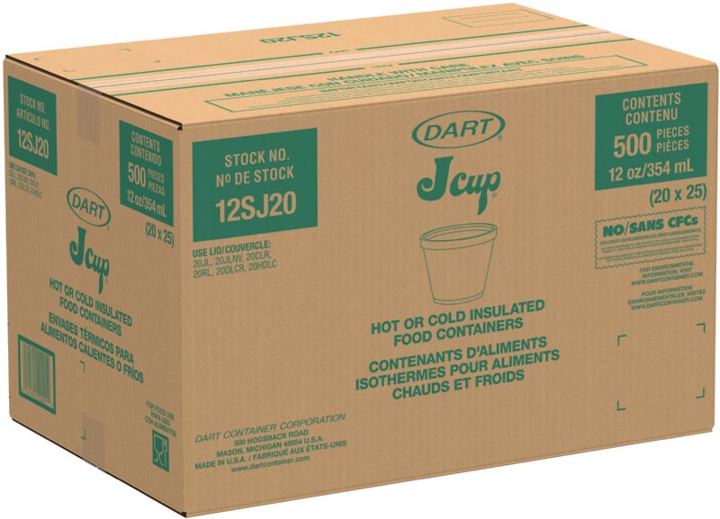 CONTAINER FOAM SQUAT 12 OZ