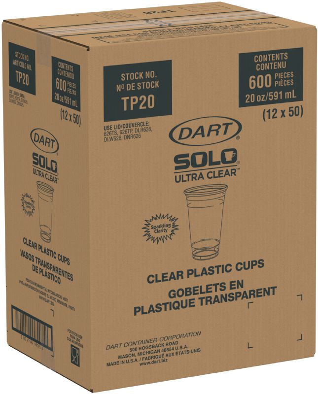 CUP PLASTIC CLEAR 20 OZ