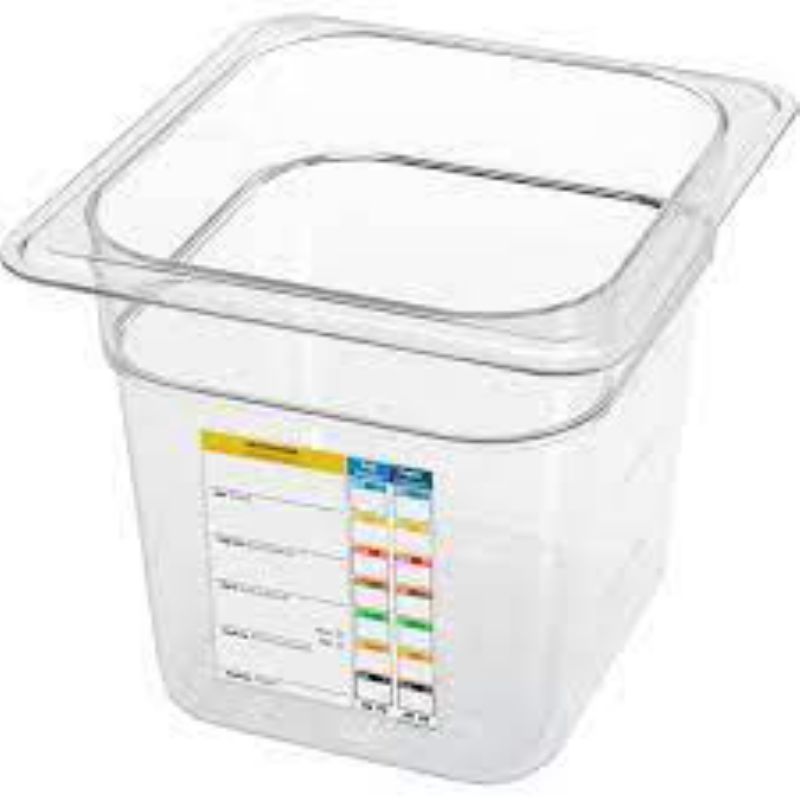 PAN FOOD 1/6 SZ 6 DP W/LABEL CLEAR