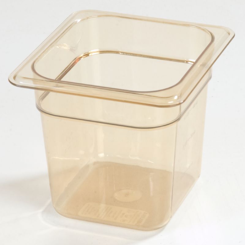PAN FOOD AMBER HIGH HEAT 1/6 SZ 6"DP