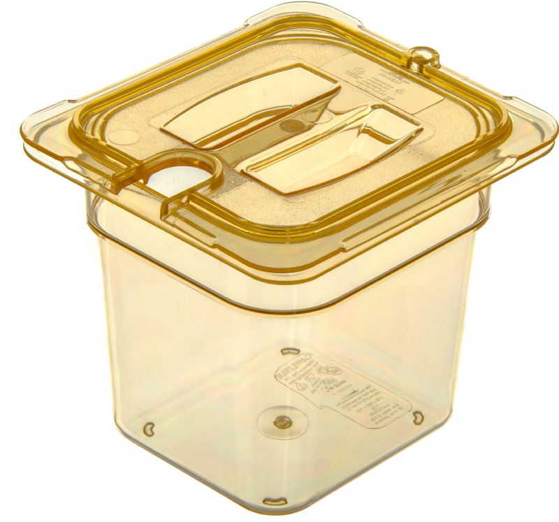 PAN FOOD AMBER HIGH HEAT 1/6 SZ 6"DP
