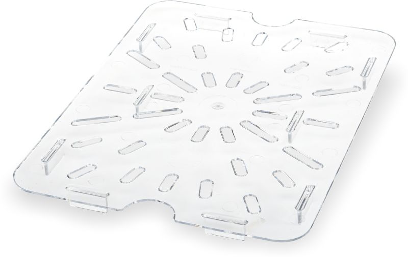 SHELF DRAIN FOOTED PLASTIC 1/2 SZ