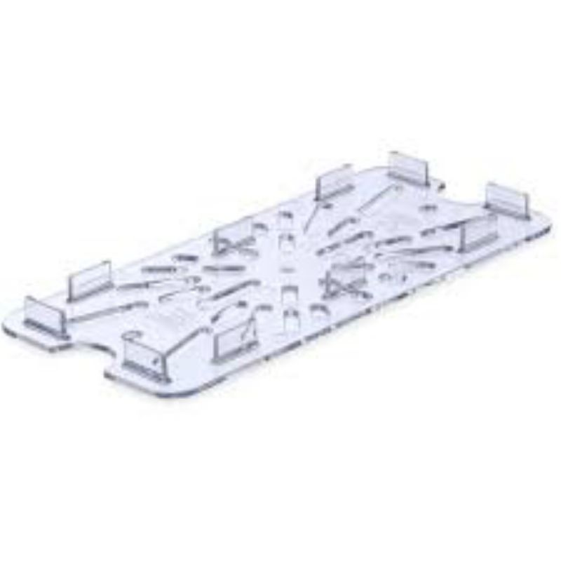 SHELF DRAIN FOOTED PLASTIC CLR 1/3SZ