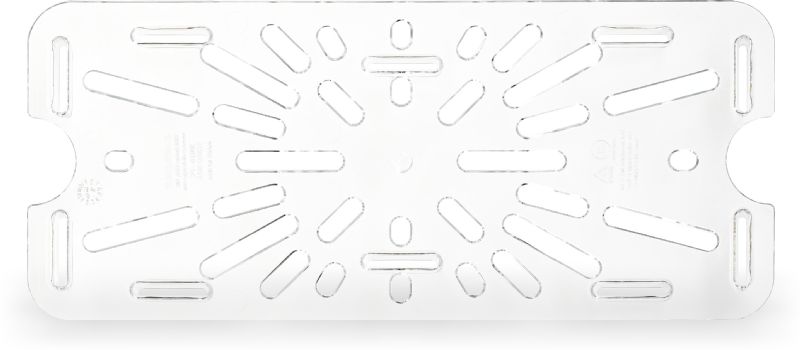 SHELF DRAIN FOOTED PLASTIC CLR 1/3SZ
