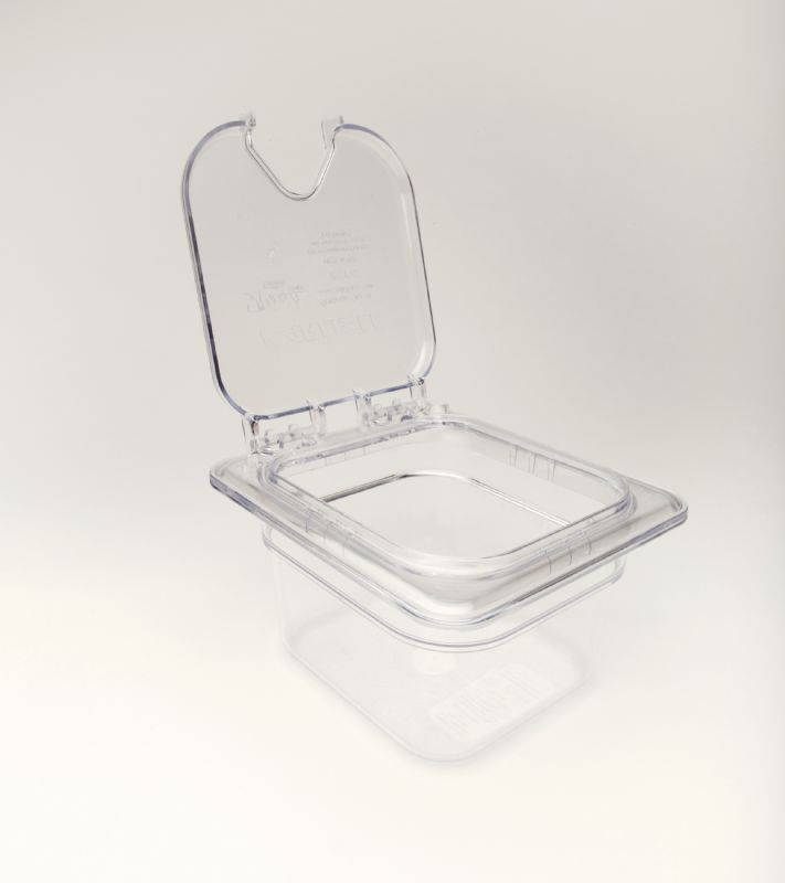 COVER FOOD PAN HINGED NOTCHED 1/6 SZ