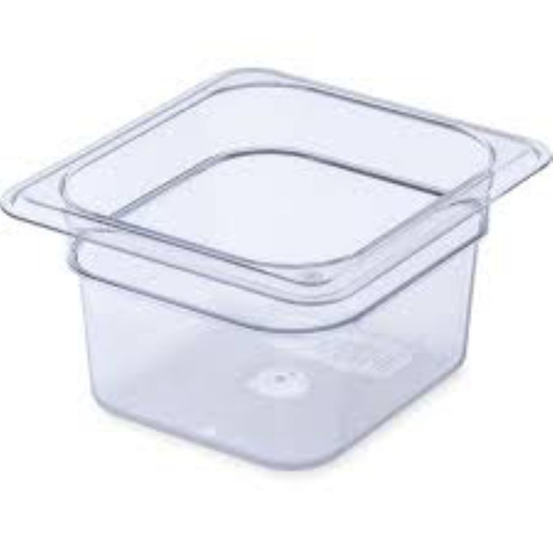 PAN FOOD CLEAR PLASTIC 1/6 SZ 4" DP