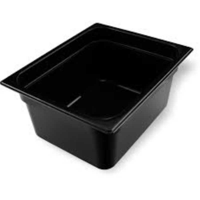 PAN FOOD PLASTIC BLACK 1/2 SZ 6" DP