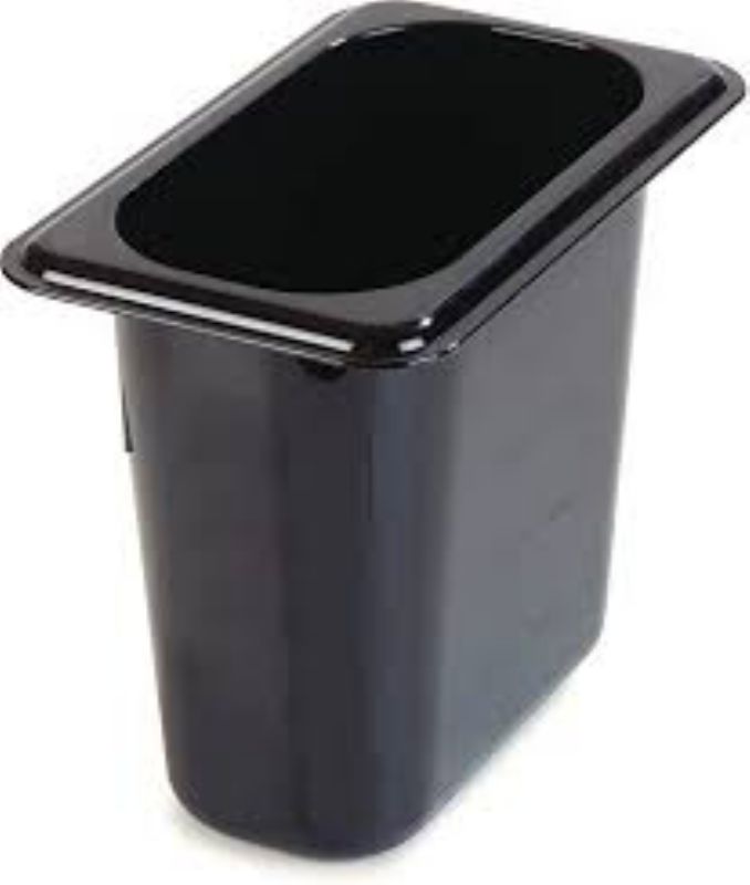 PAN FOOD PLASTIC BLACK 1/9 SZ 6" DP