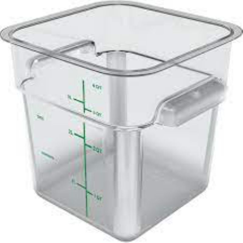 CONTAINER FOOD PLASTIC SQUARE 4 QT