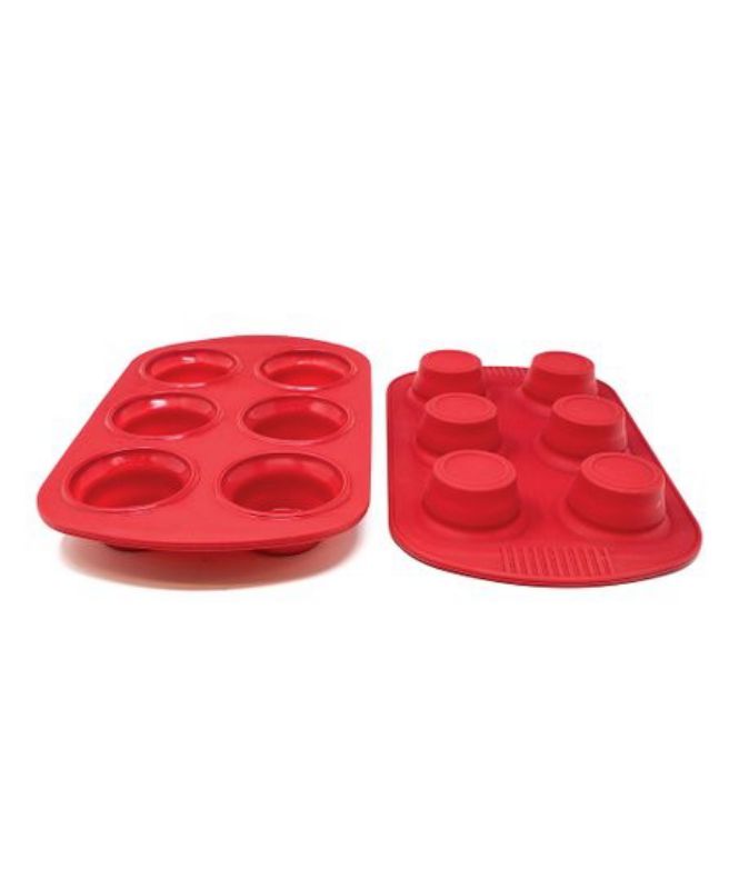 PAN MUFFIN CUPCAKE SILCONE RED