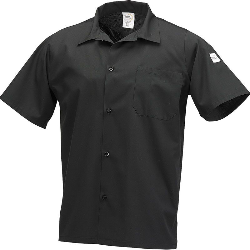 SHIRT CHEF BLACK MESH SHORT SLV 3XL