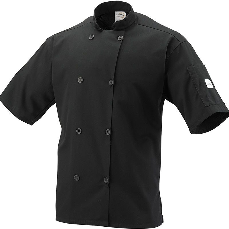 COAT CHEF UNISEX BLK SHORT SLV LG