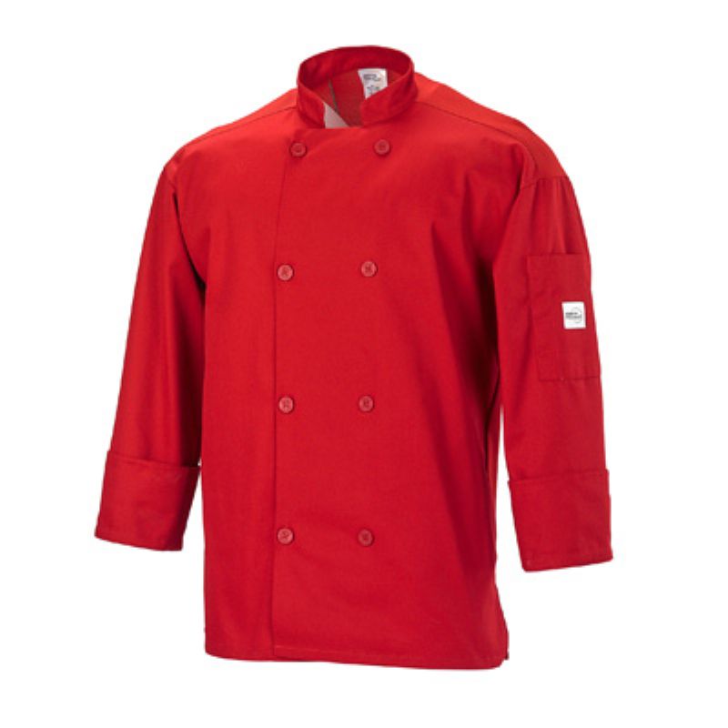 COAT CHEF UNISEX LONG SLEEVE RED XL