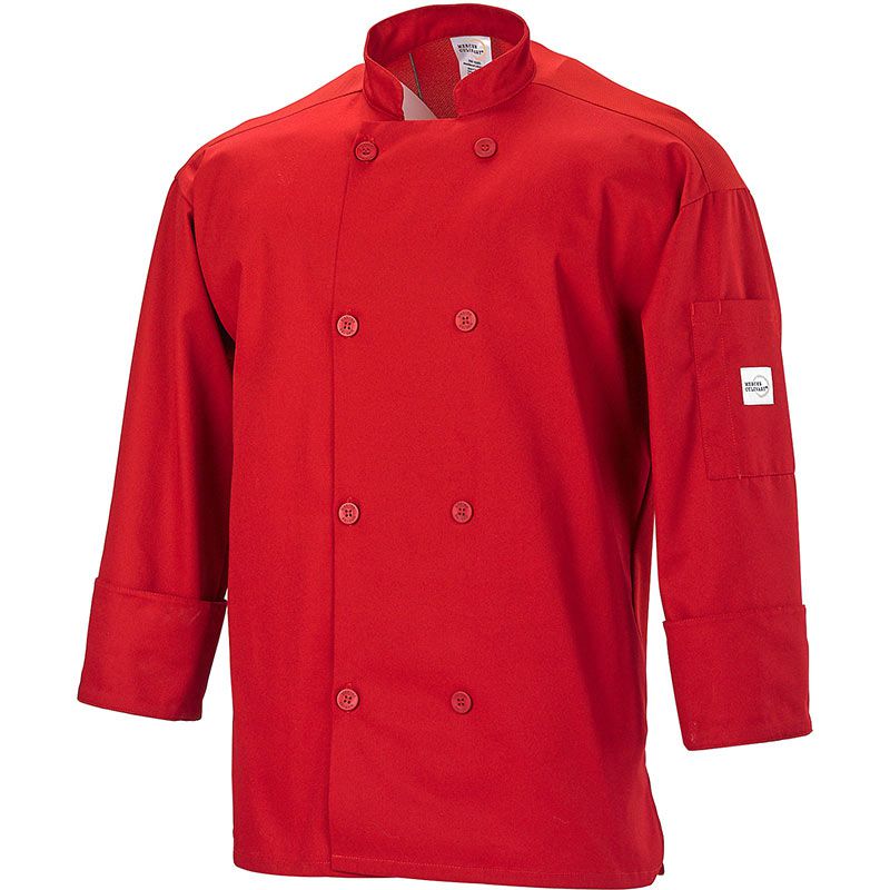 COAT CHEF UNISEX LONG SLEEVE RED MED