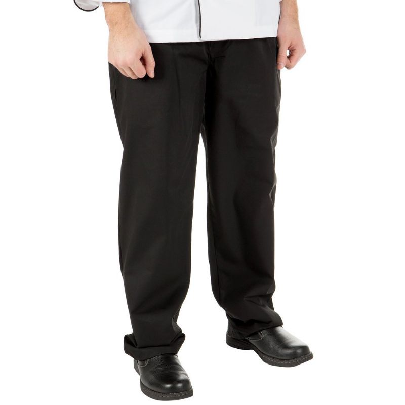 PANT CHEF UNISEX BLK POLY/COTTON LG