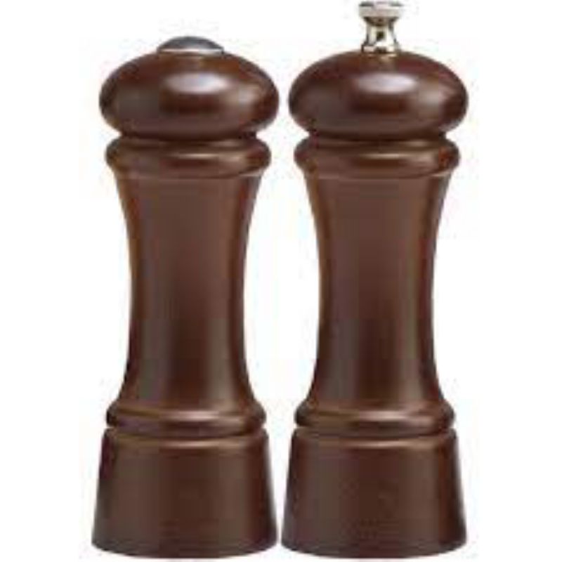 MILL SALT PEPPER SET WALNUT 6 INCH