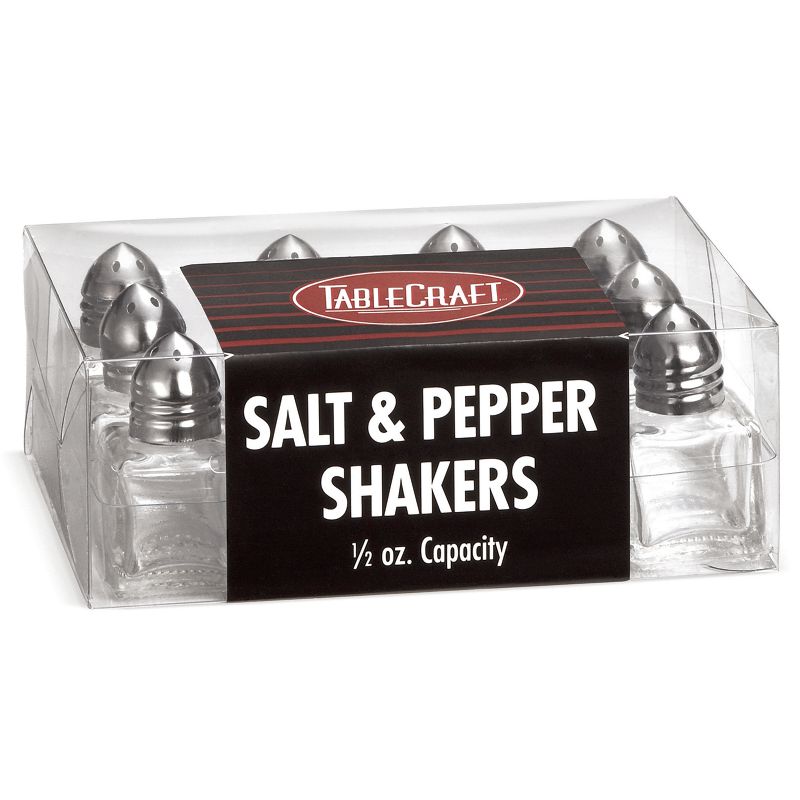 SHAKER SALT & PEPPER GLASS CUBE .5OZ