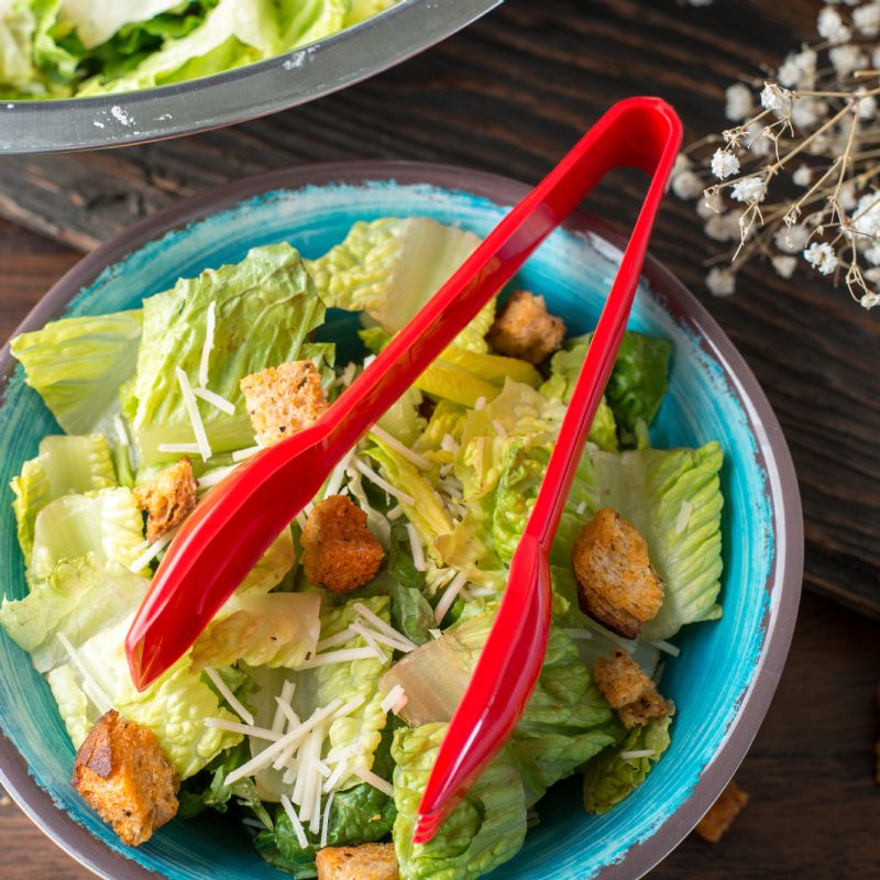 TONG SALAD RED NSF 6 INCH