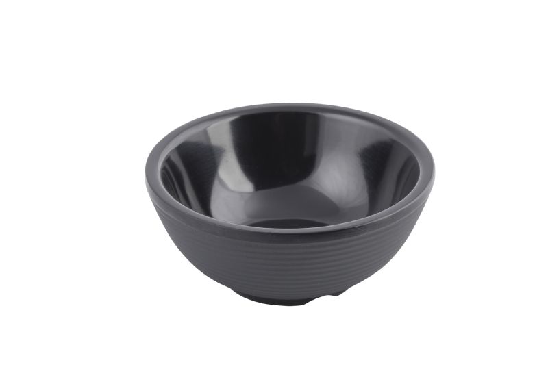RAMEKIN RIBBED ROUND BLACK 2 OZ