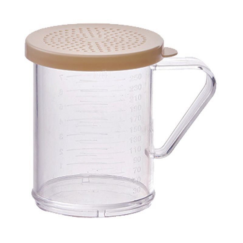 DREDGE/SHAKER W/BEIGE LID POLY 10 OZ