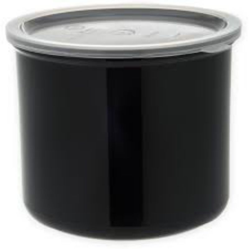 CROCK W/LID BLACK 4 QT