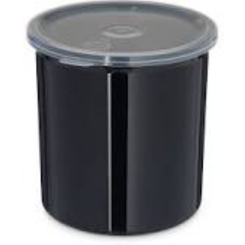 CROCK W/SNAP LID BLK PLASTIC 1.2 QT