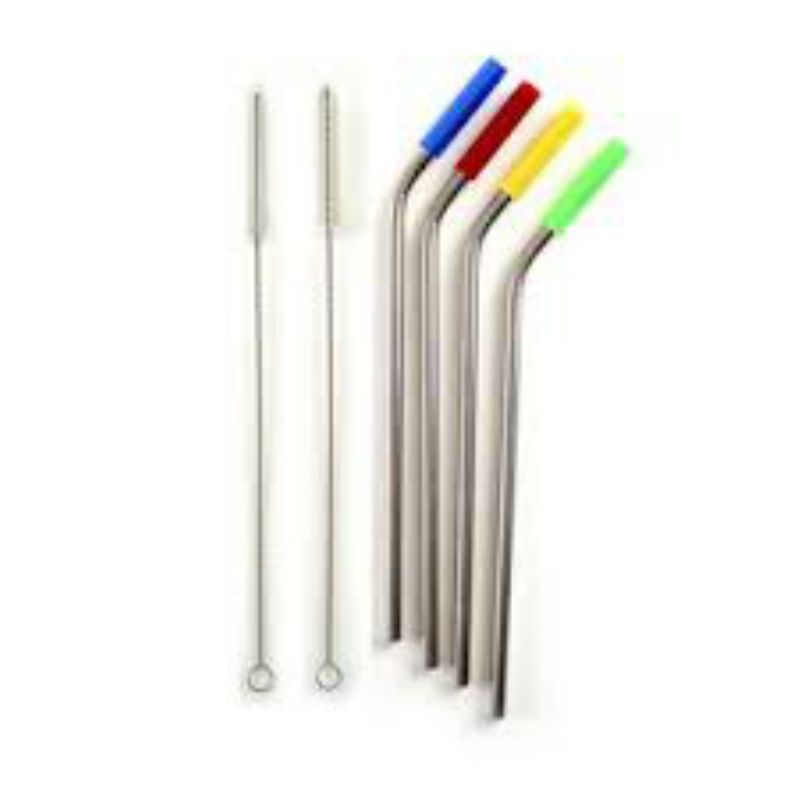 STRAW SET S/S W/SILICON TIP 4 PC