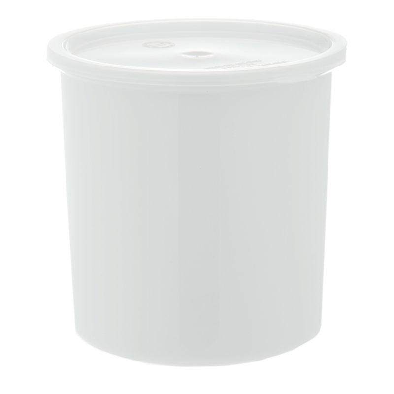 CROCK W/LID PLASTIC WHITE 2.7QT