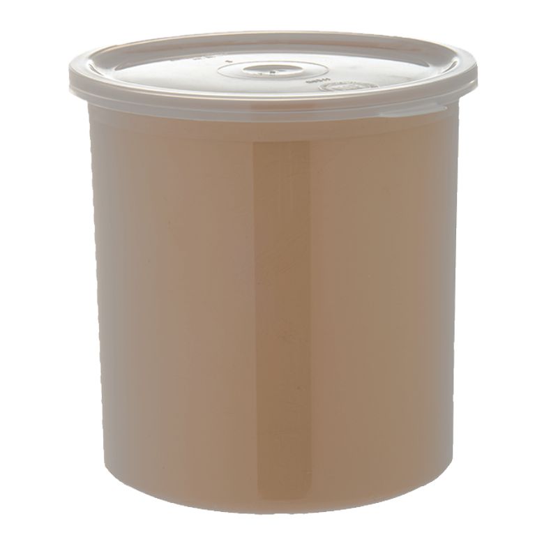 CROCK W/LID PLASTIC BEIGE 1.2 QT