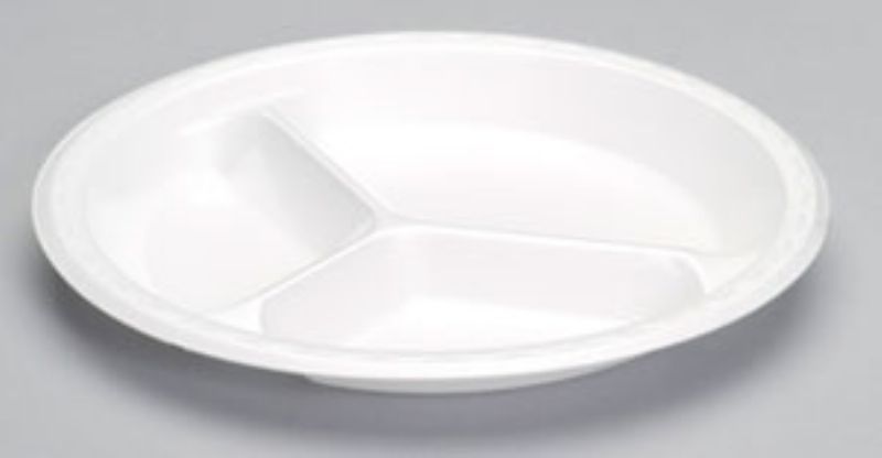 PLATE FOAM WHT 3 COMP 10.25