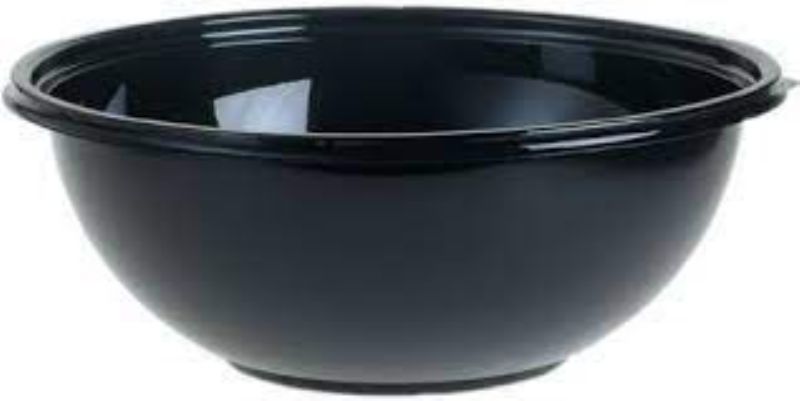 BOWL BLK FLAT ROUND LID 160 OZ