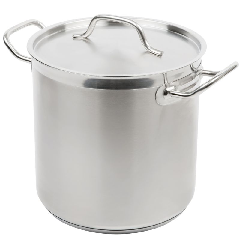 POT STOCK WITH COVER S/S 11 QT