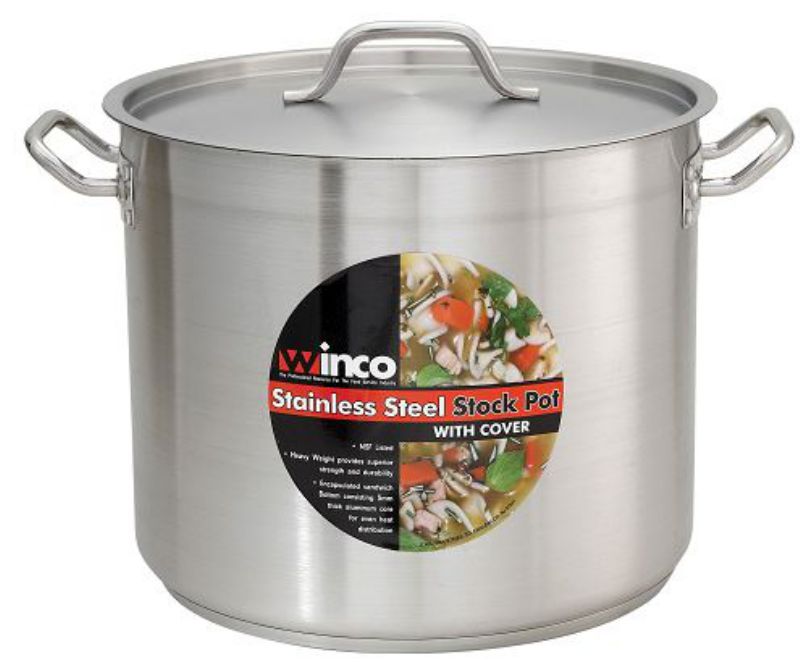 POT STOCK W/LID INDUCTION 24 QT
