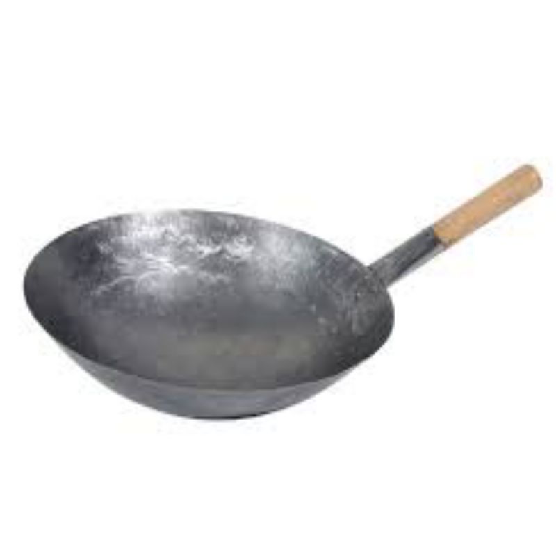 WOK MANDARIN STYLE W/WOOD HANDLE 14