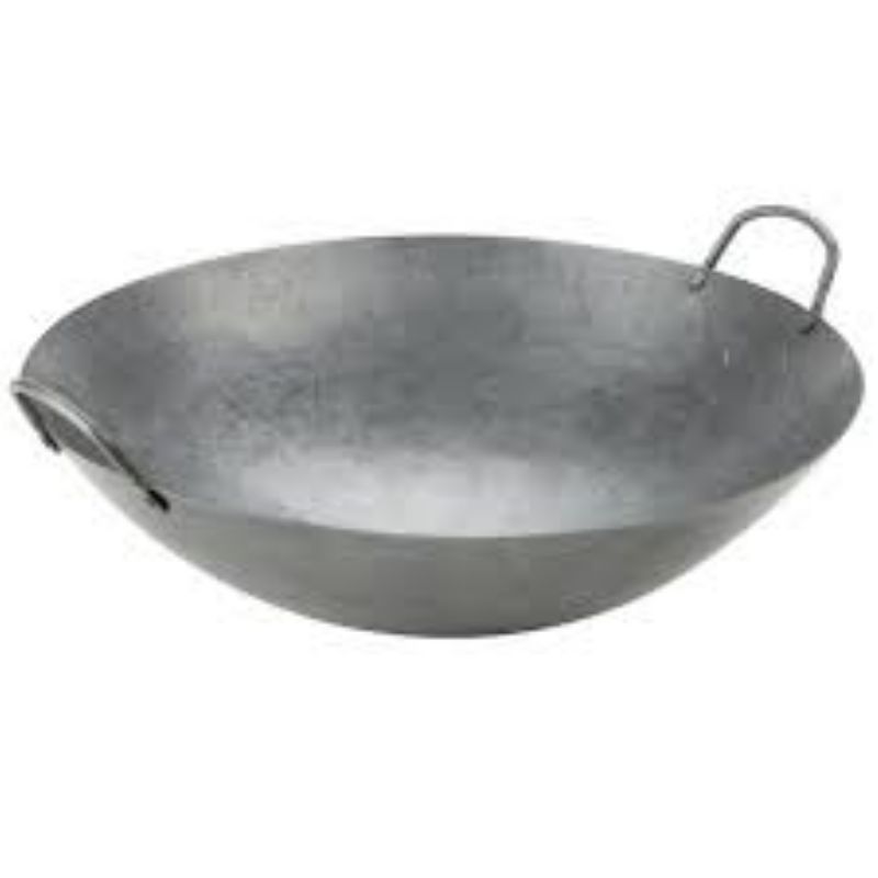 WOK STEEL 14" DIAM 4-1/4 DEEP