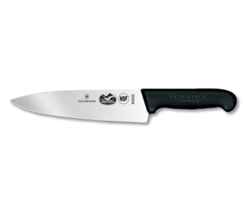 KNIFE CHEF BLACK FIBROX HANDLE 8