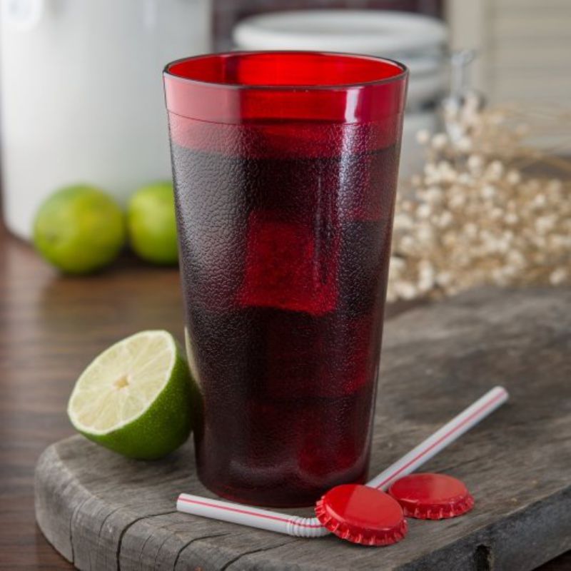 TUMBLER STACKABLE PEBBLED RUBY 16 OZ