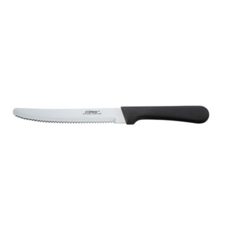 KNIFE STEAK ROUND TIP BLACK HNDL 5