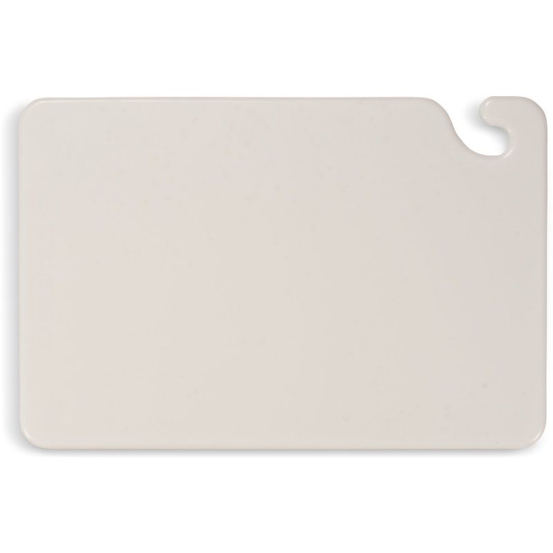 CUTTING BOARD WHITE W/HOOK 18X12X1/2