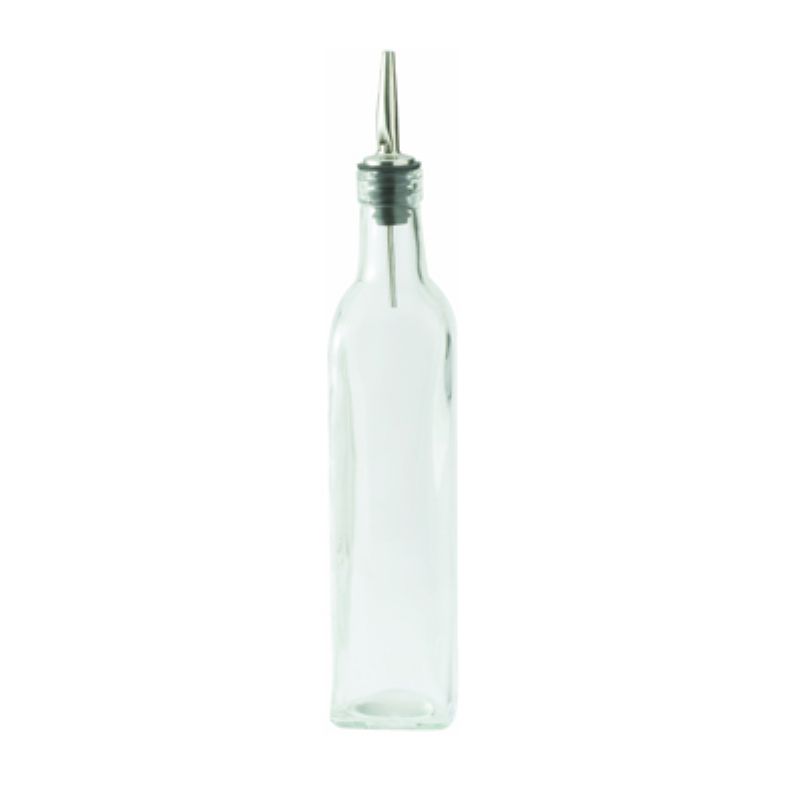 BOTTLE OIL VINEGAR SQUARE W/LID 16OZ
