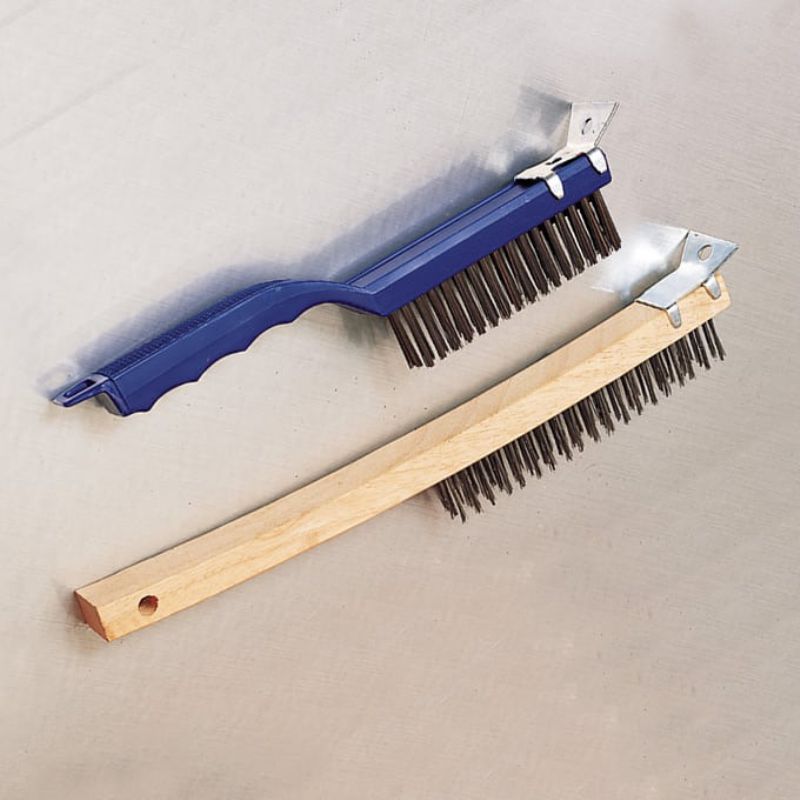BRUSH/SCRAPER WIRE WOOD HANDLE 13.5