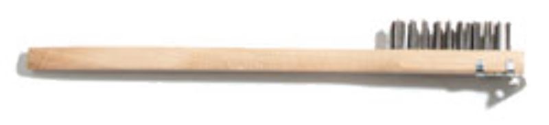 BRUSH WIRE W/SCRAPER 18" WOOD BLOCK