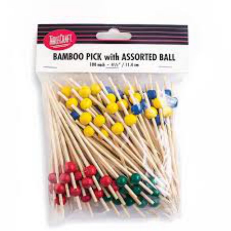 PICK BAMBOO ASSORTED COLORS 4.5