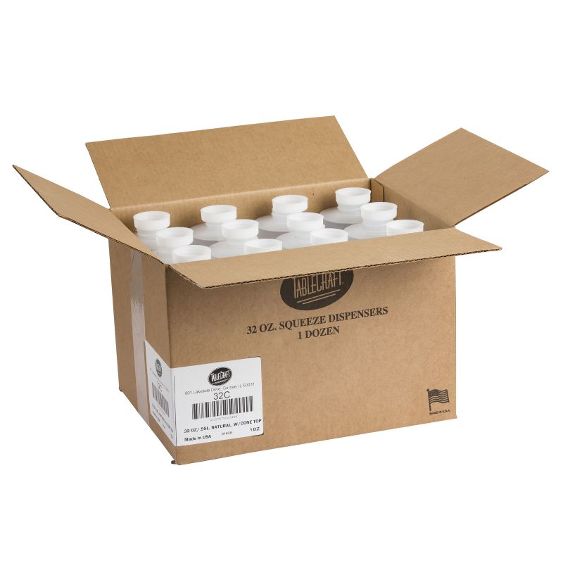 BOTTLE SQUEEZE PLASTIC NATURAL 32 OZ