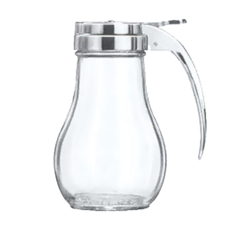DISPENSER SYRUP GLASS CHROME TOP 14Z