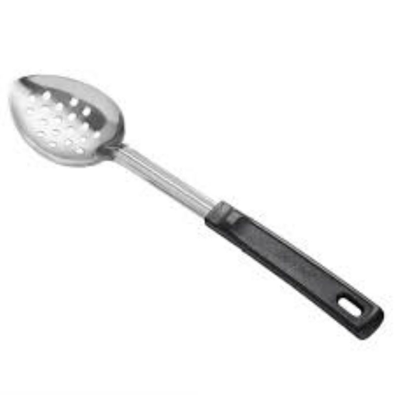 SPOON PERFORATED S/S BLK HDL 14