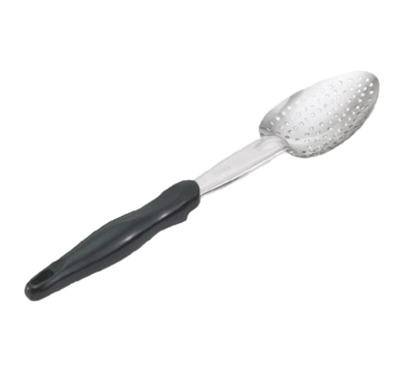 SPOON SERVING PERF BLACK HDL S/S 14