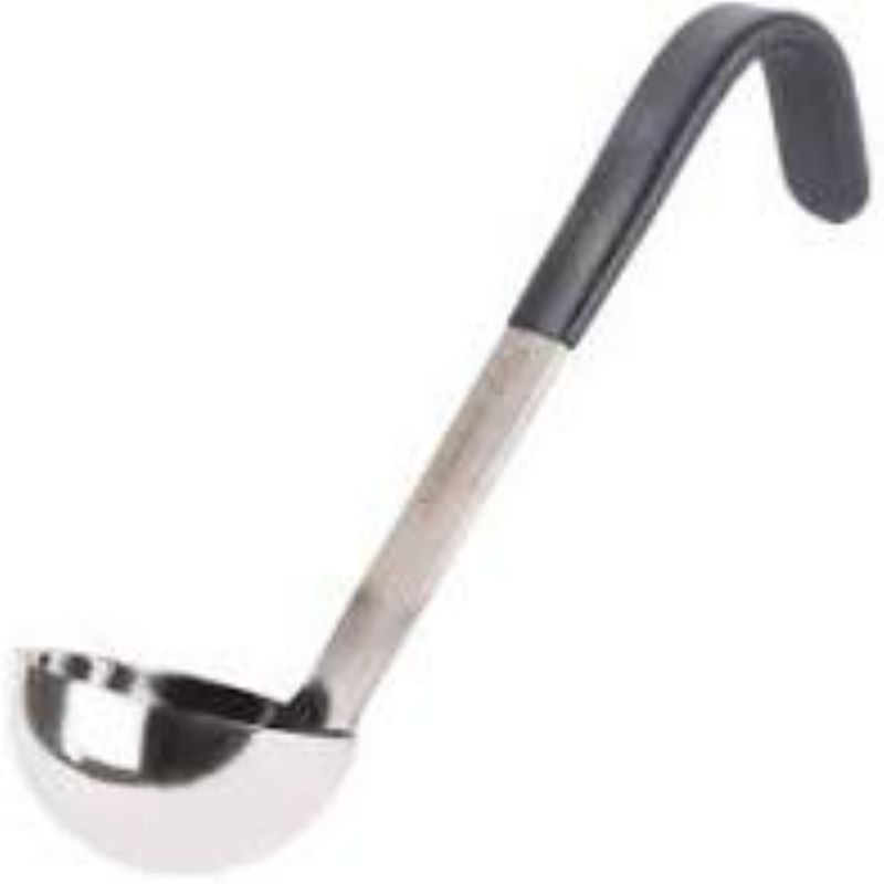 LADLE S/S W/6" BLACK HANDLE 2 OZ