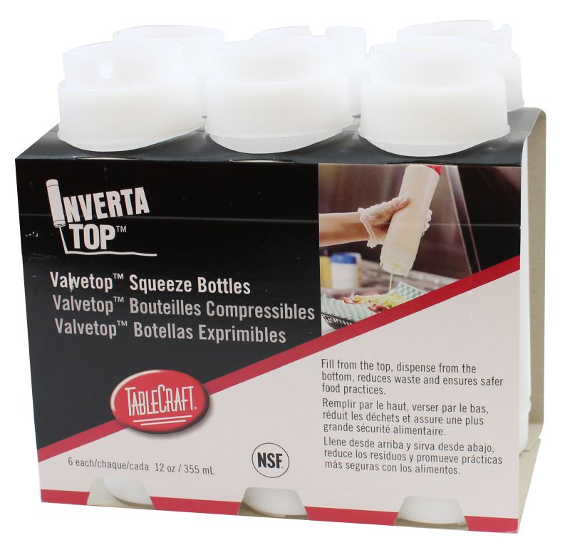 BOTTLE SQUEEZE INVERTATOP CLEAR 12OZ